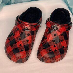 Crocs Ralen Lined Graphic Clog – Black & Red Checkered (M6/W8) 🖤❤️